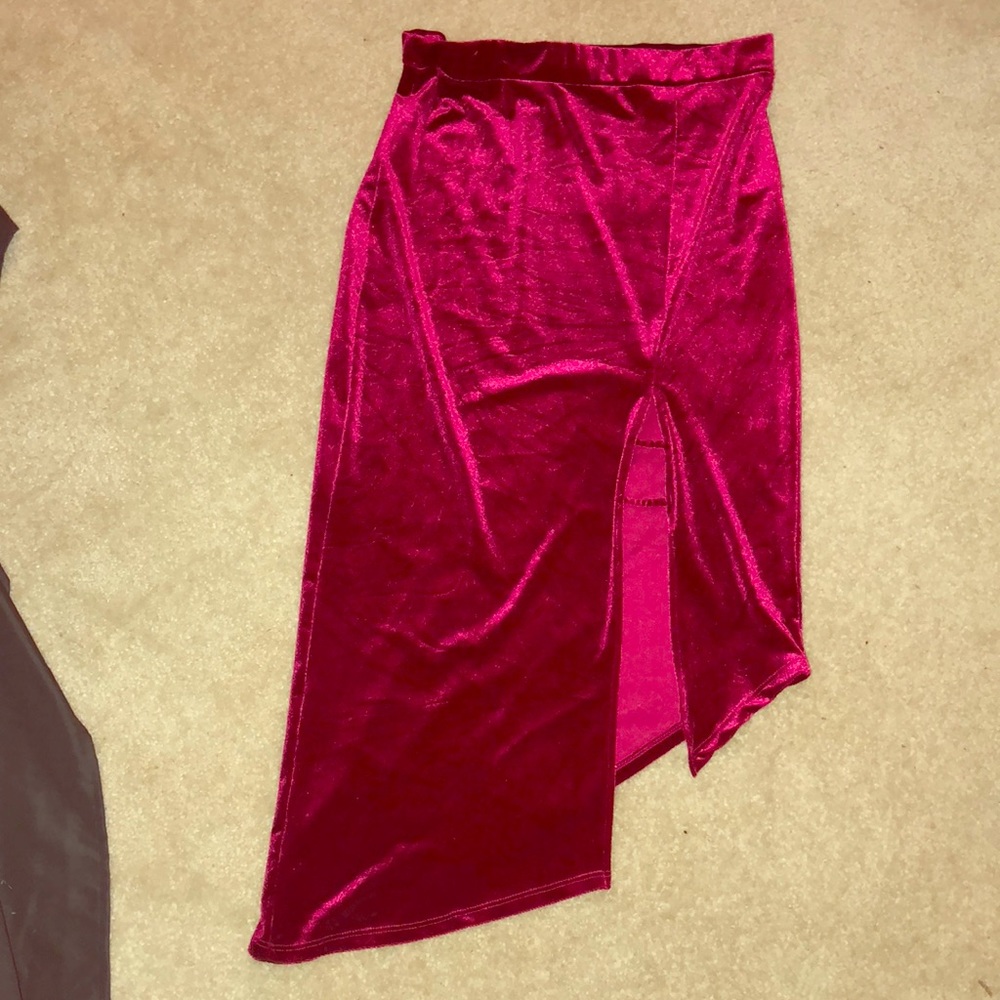 Crushed velvet skirt